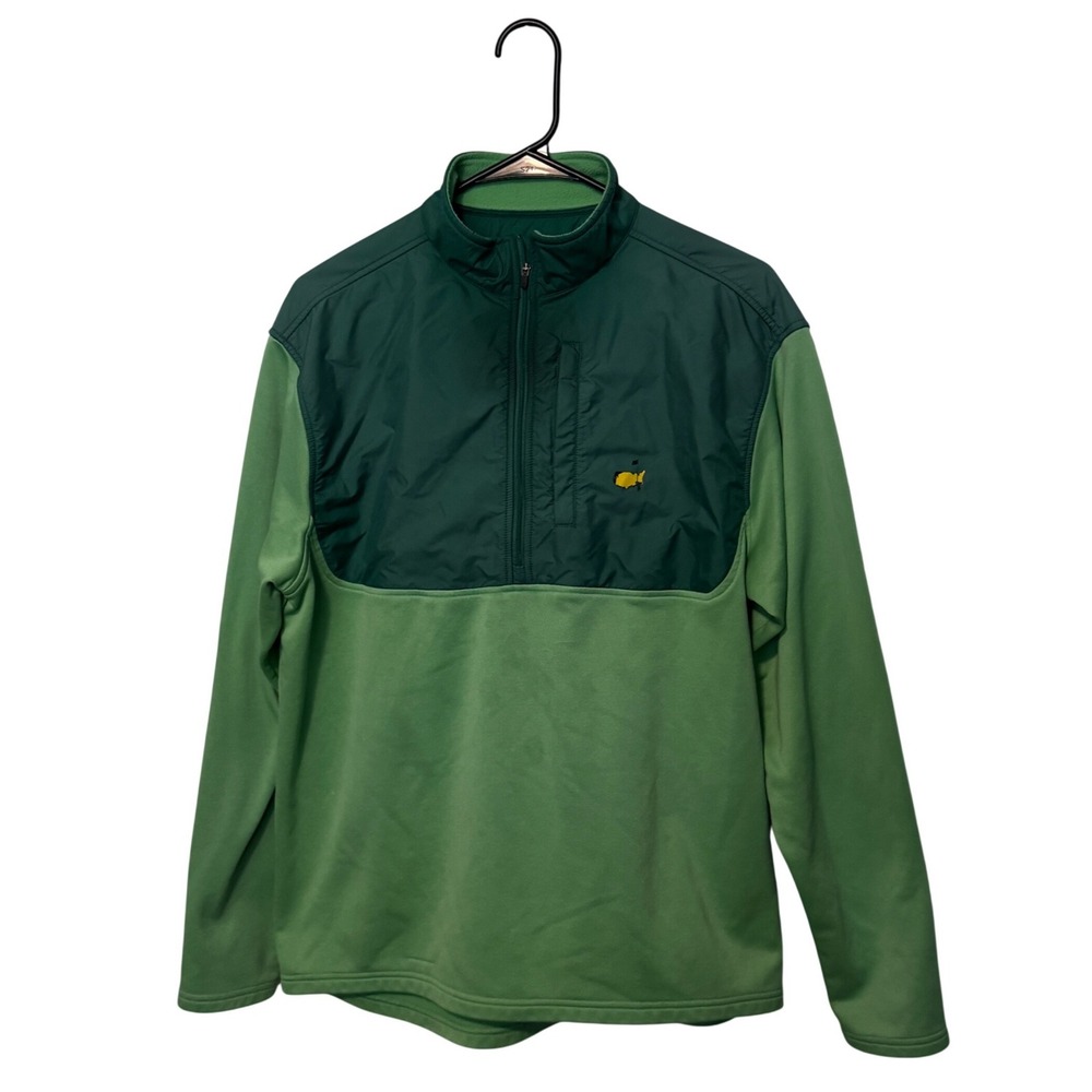 Peter Millar Masters Jacket Mens Medium Green 1/4 Zip Pullover Golf FLAWS STAINS